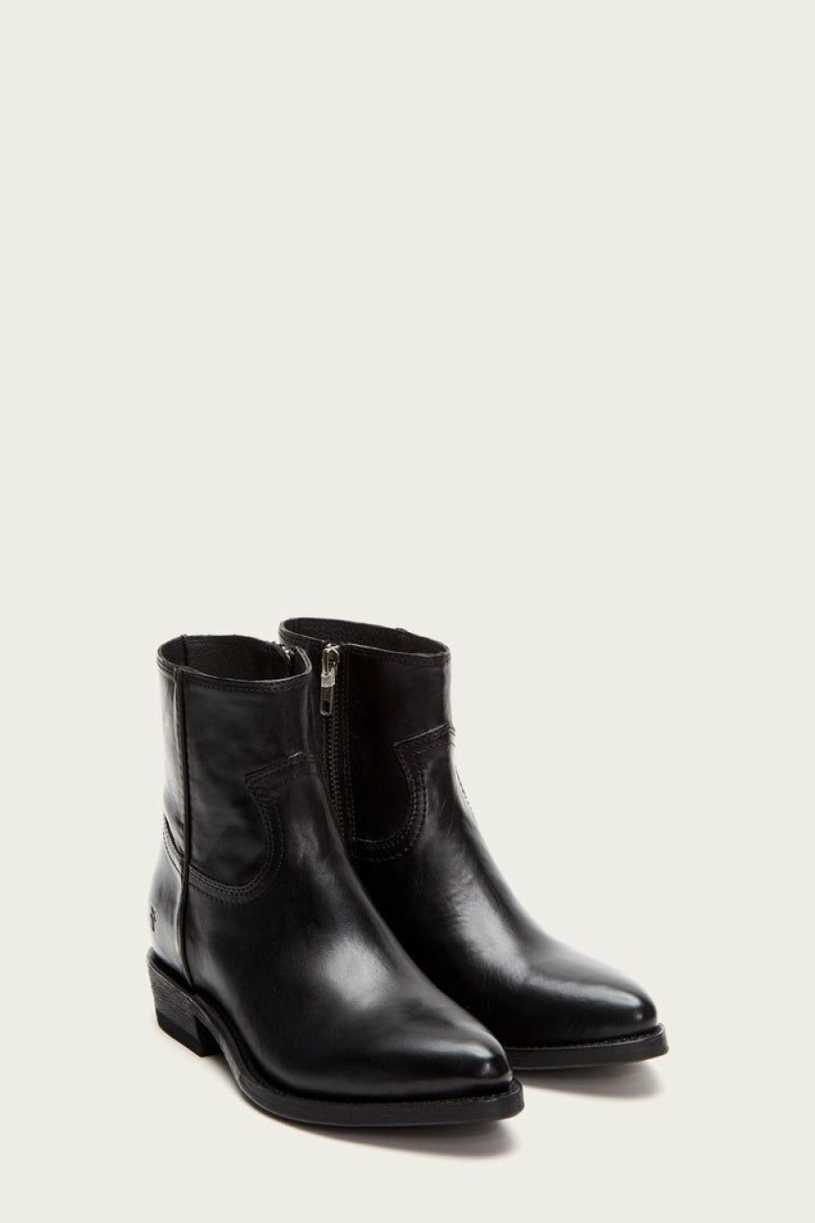 Women The Frye Company | The Frye Company Shoes Billy Inside Zip Bootie Black