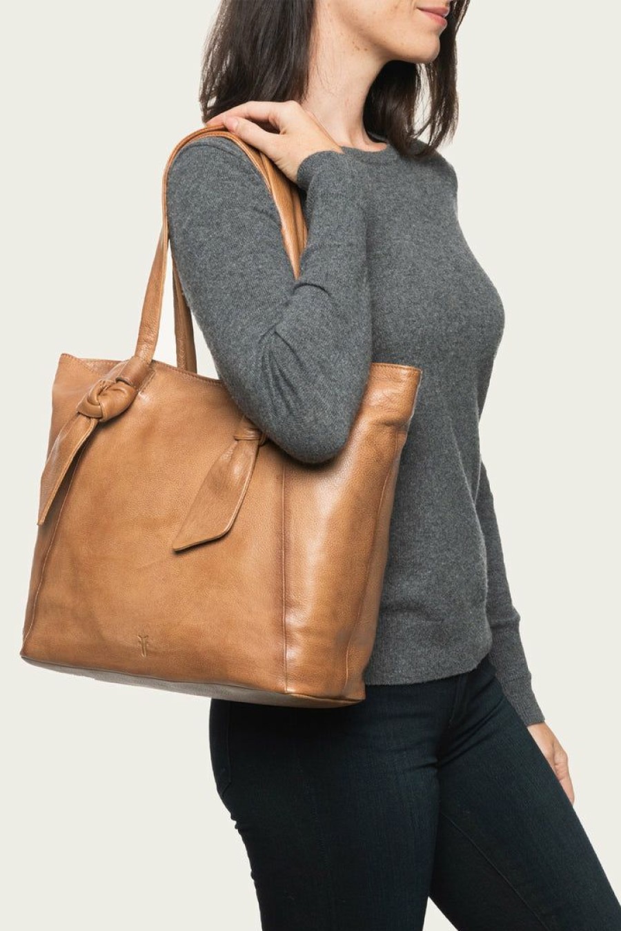 Women The Frye Company | The Frye Company Nora Knotted Tote Beige