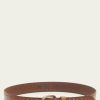 Women The Frye Company | The Frye Company Embossed Edge With Rivets Belt Tan