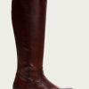 Women The Frye Company | The Frye Company Melissa Inside Zip Tall Wide Calf Mahogany