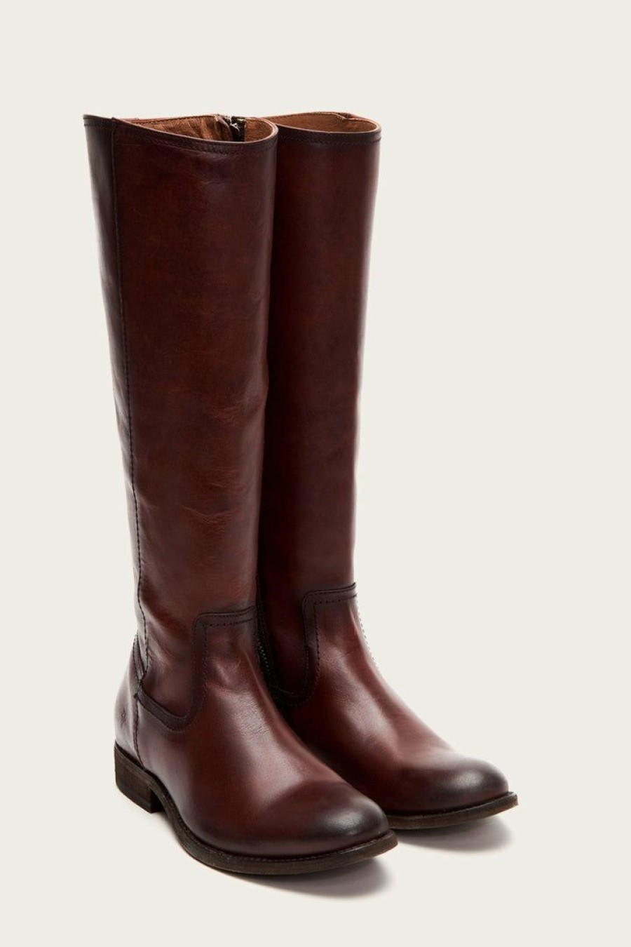 Women The Frye Company | The Frye Company Melissa Inside Zip Tall Wide Calf Mahogany