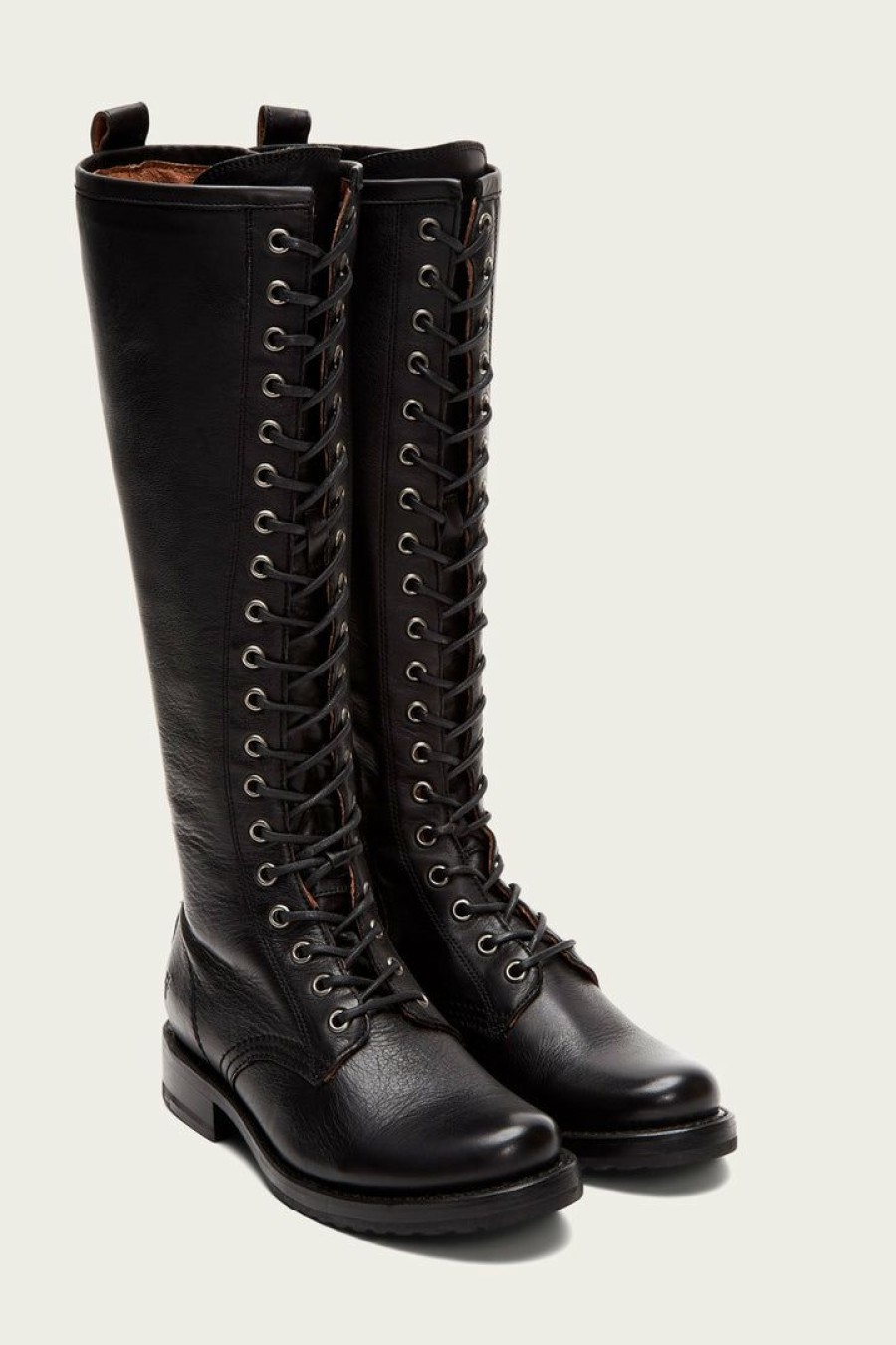 Women The Frye Company | The Frye Company Veronica Combat Tall Shoes Black