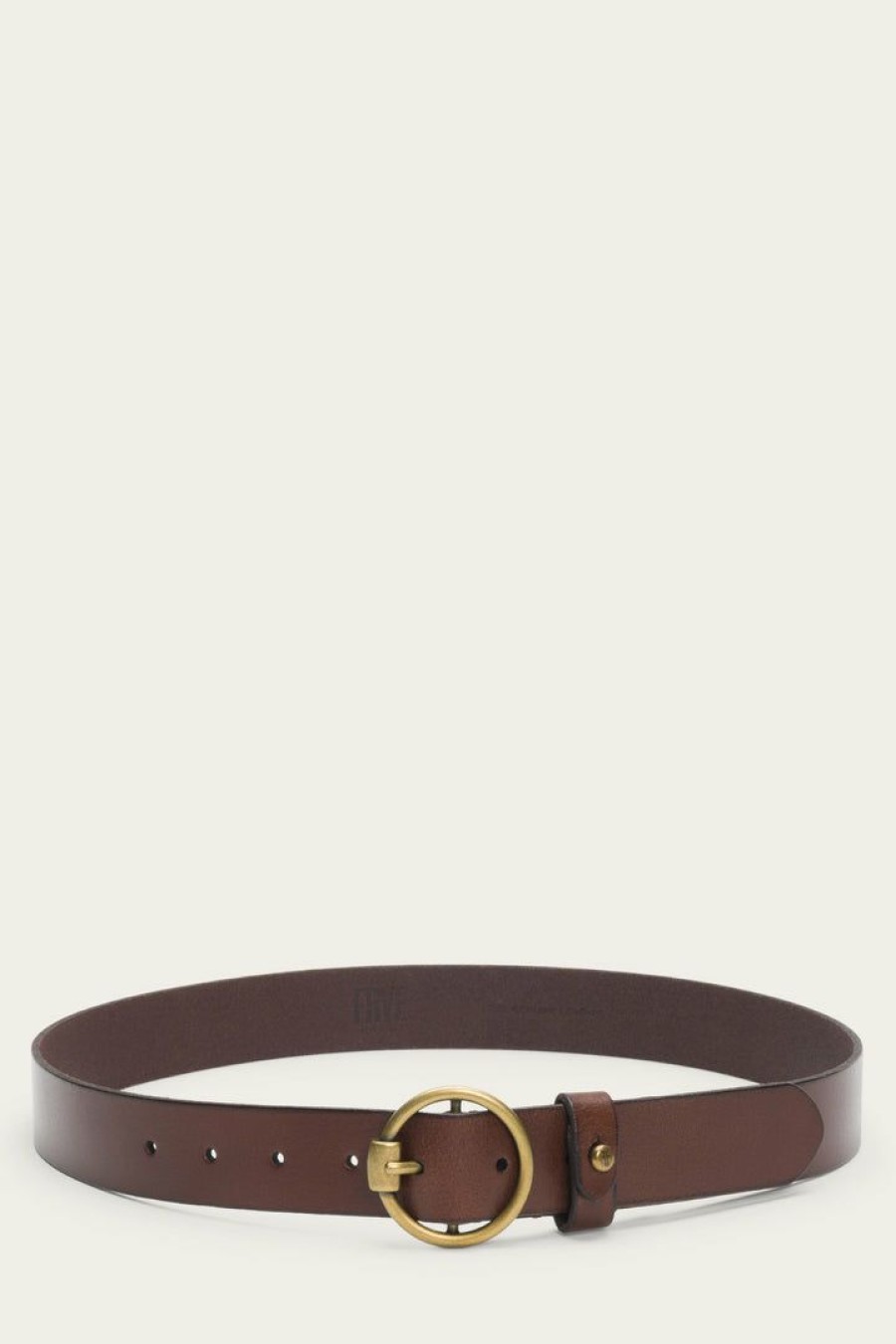 Women The Frye Company | The Frye Company Bags & Accessories Collar Stud Keeper Belt Brown