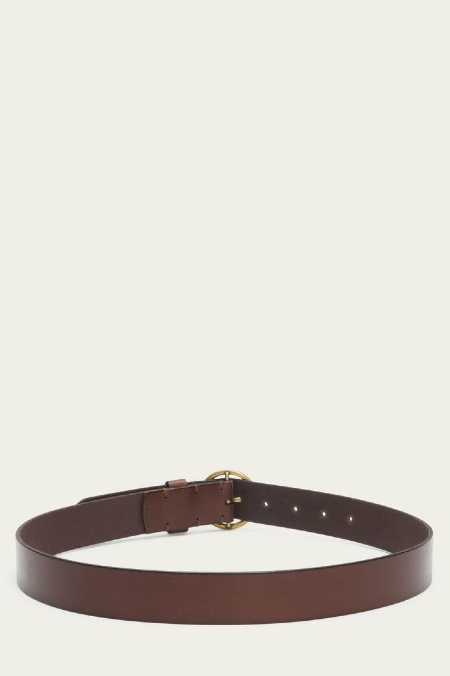 Women The Frye Company | The Frye Company Bags & Accessories Collar Stud Keeper Belt Brown