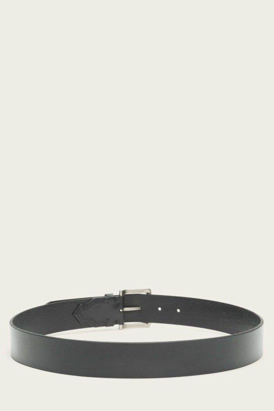 Men The Frye Company | The Frye Company Flat Strap Belt With Tab Detail Black