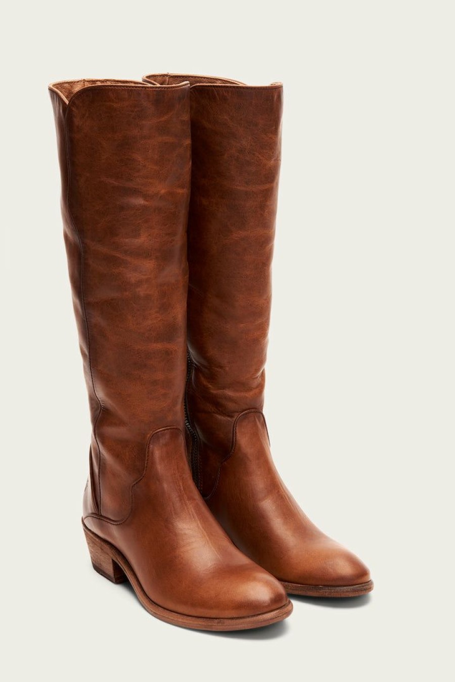 Women The Frye Company | The Frye Company Carson Piping Tall Caramel