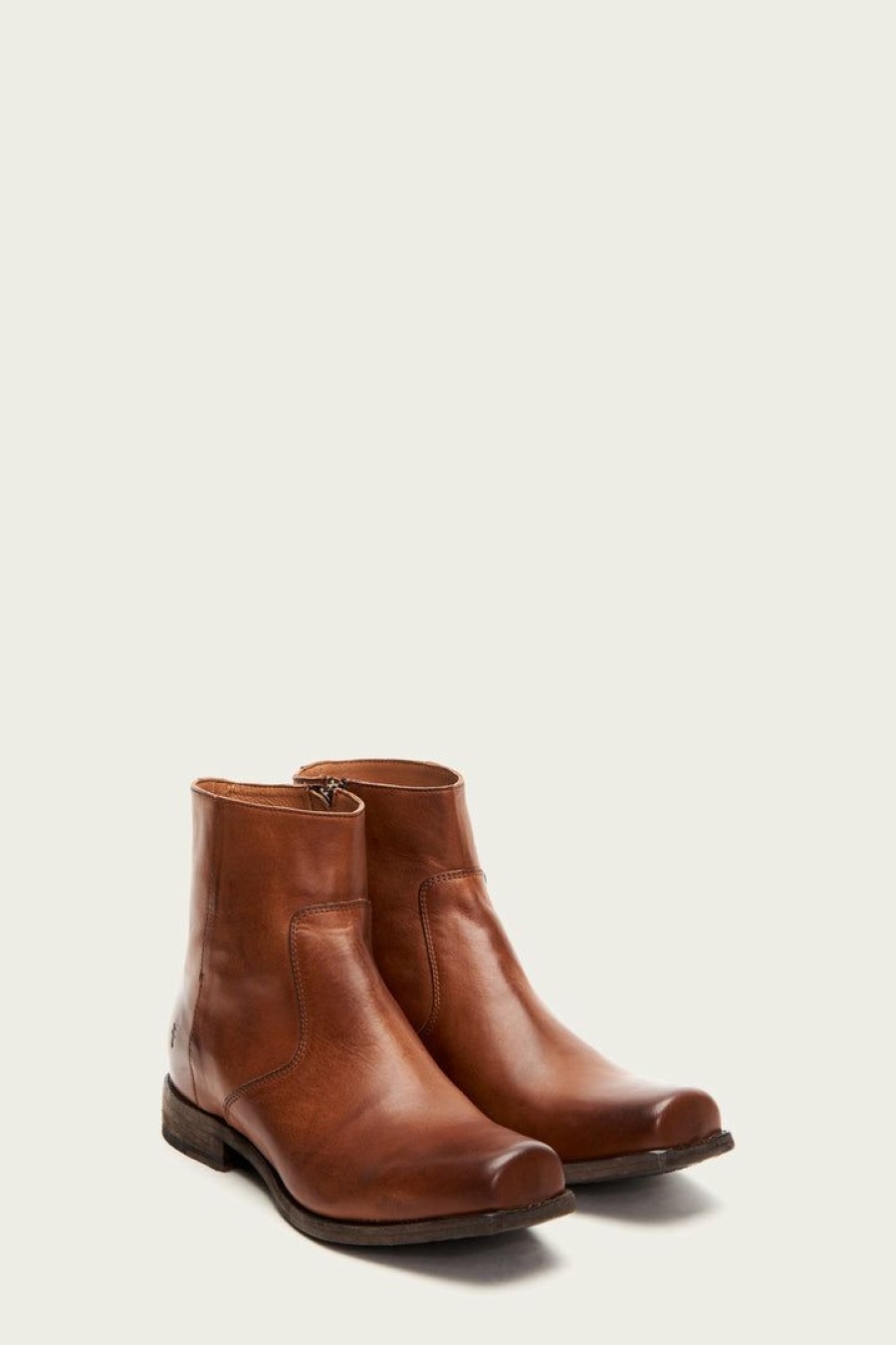 Men The Frye Company | The Frye Company Shoes Smith Inside Zip Caramel