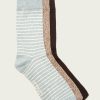 Women The Frye Company | The Frye Company Bags & Accessories 3 Pack Stripe Supersoft Crew Sock Women Blue