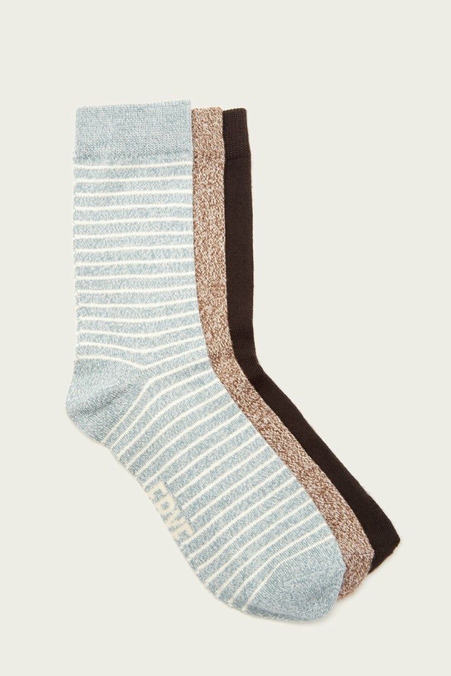 Women The Frye Company | The Frye Company Bags & Accessories 3 Pack Stripe Supersoft Crew Sock Women Blue