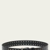 Men The Frye Company | The Frye Company Bags & Accessories Double Prong Diamond Perf Belt Black