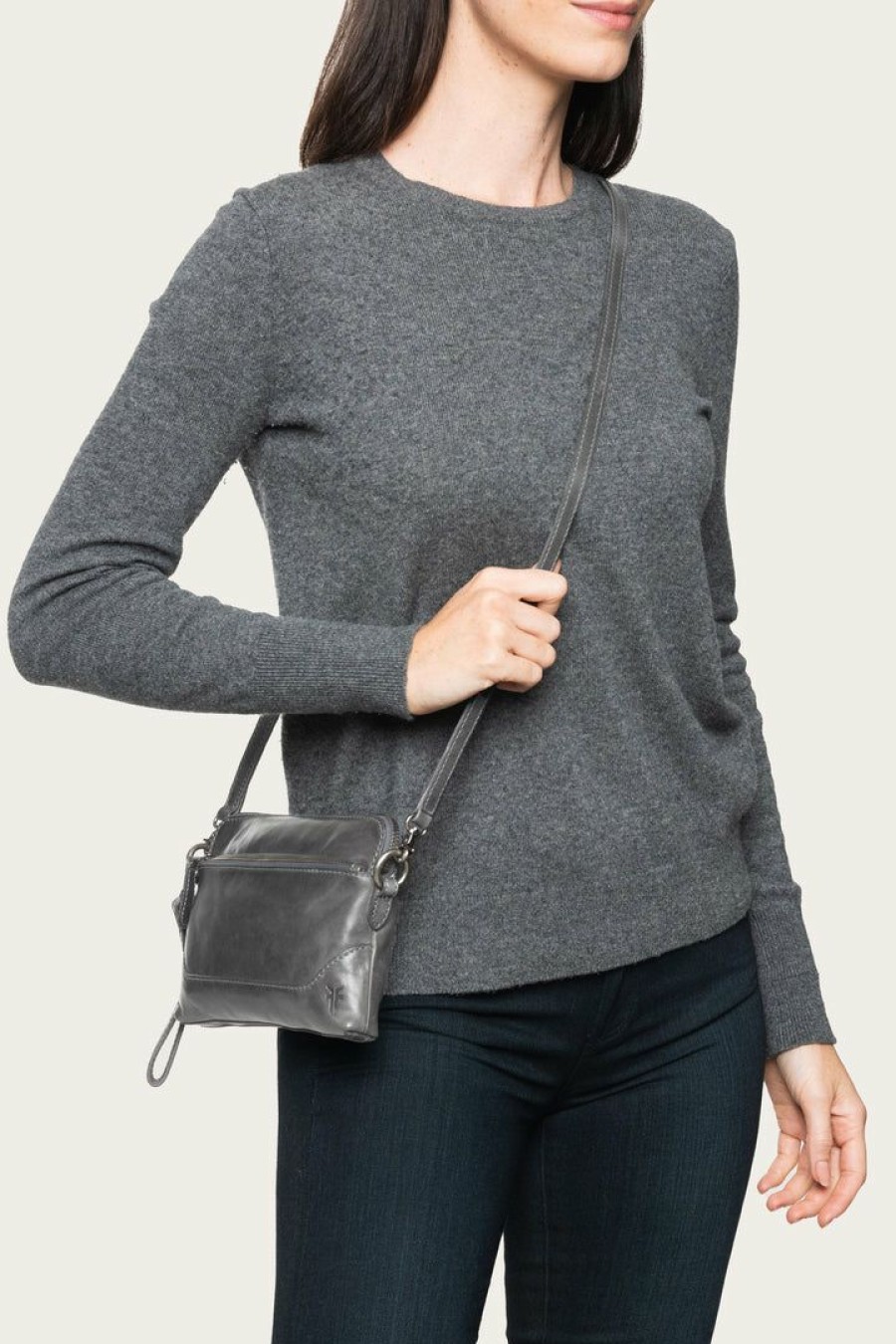 Women The Frye Company | The Frye Company Melissa Crossbody Wristlet Carbon