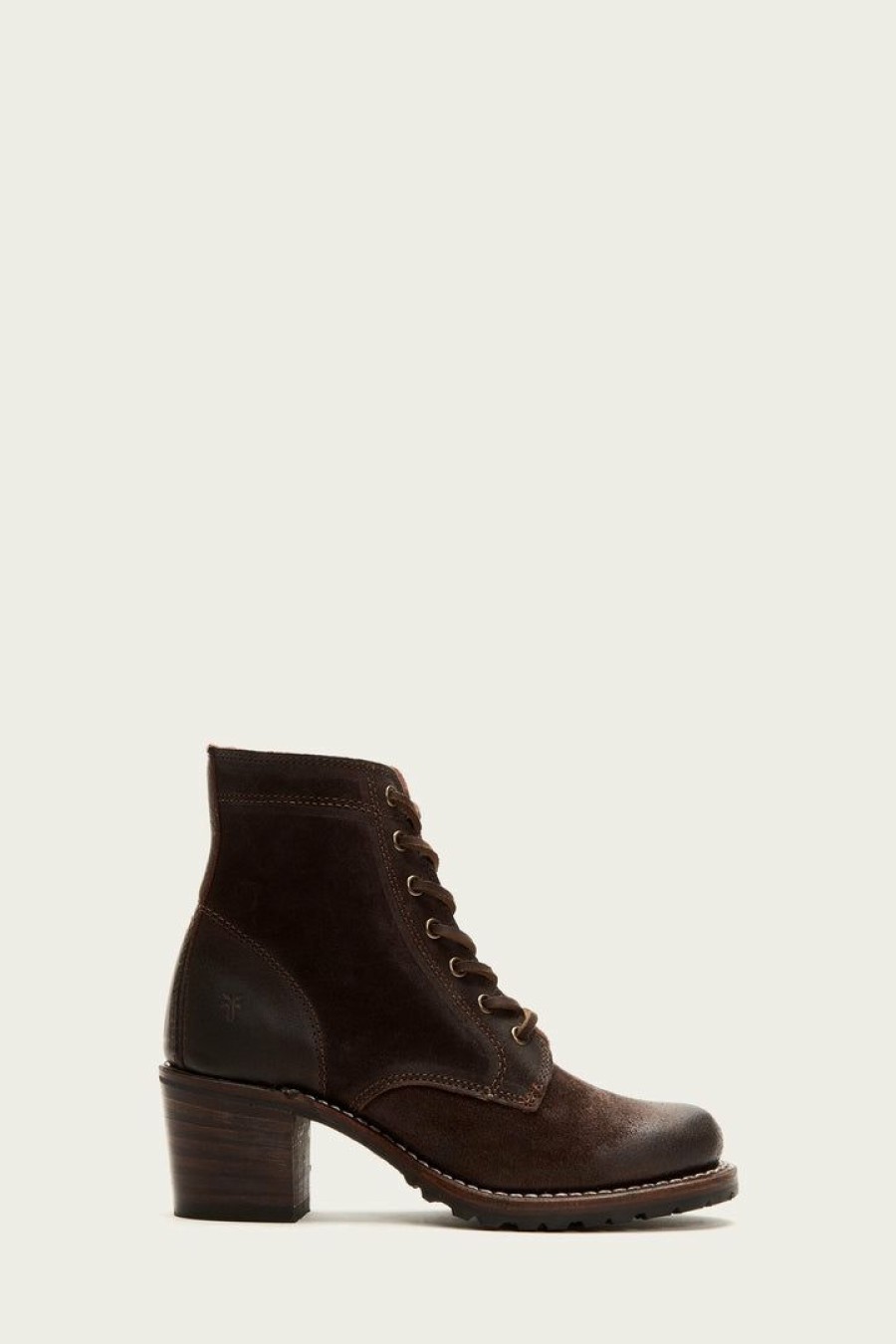 Women The Frye Company | The Frye Company Sabrina 6G Lace Up Shoes Dark Brown