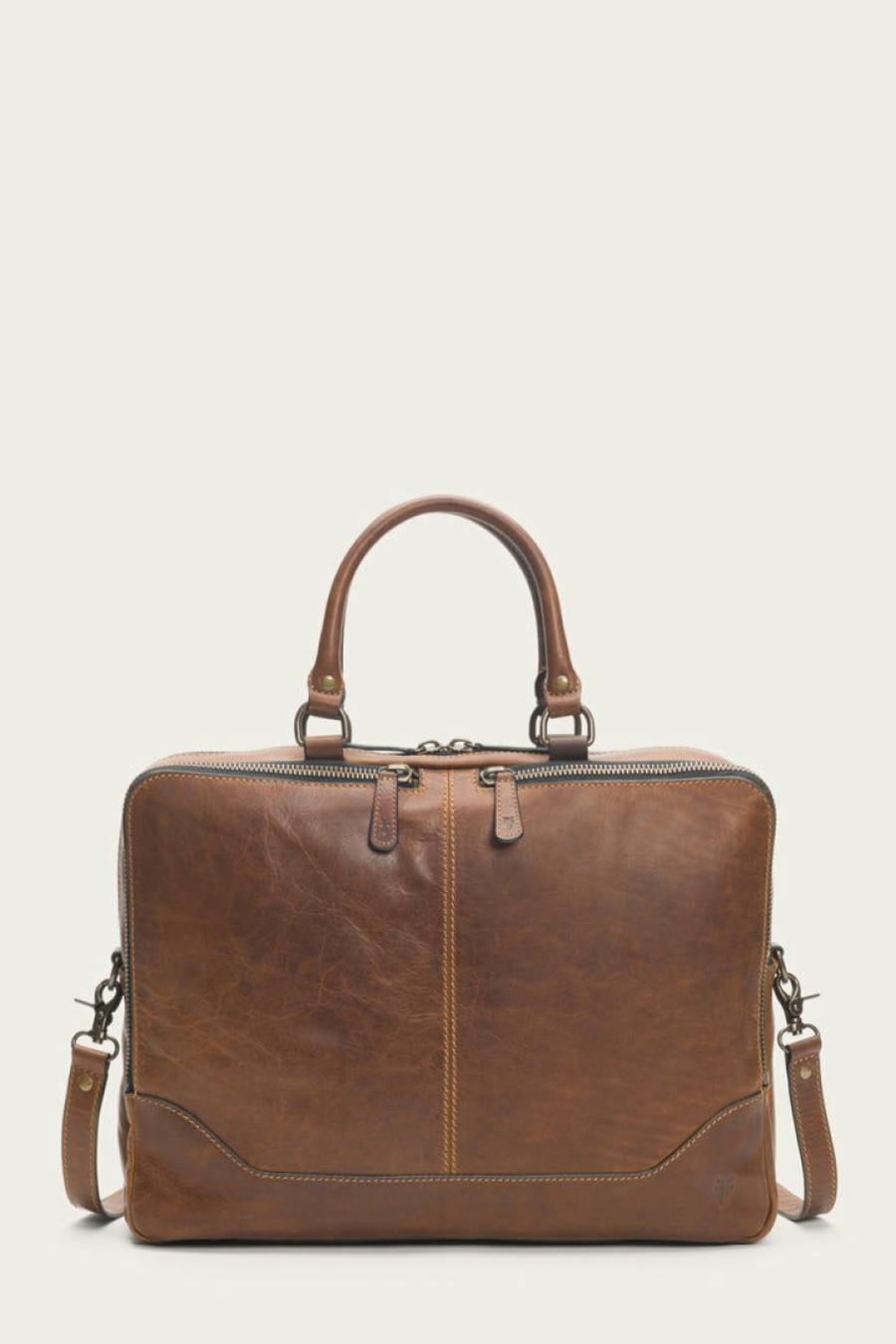 Men The Frye Company | The Frye Company Logan Work Bag Dark Brown