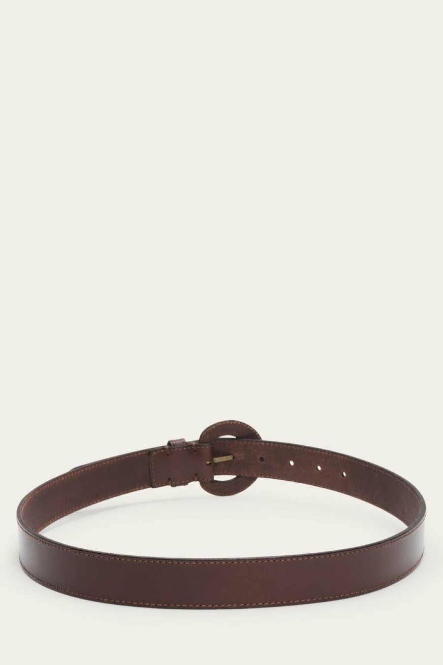 Women The Frye Company | The Frye Company Leather Covered Buckle Belt Bags & Accessories Brown