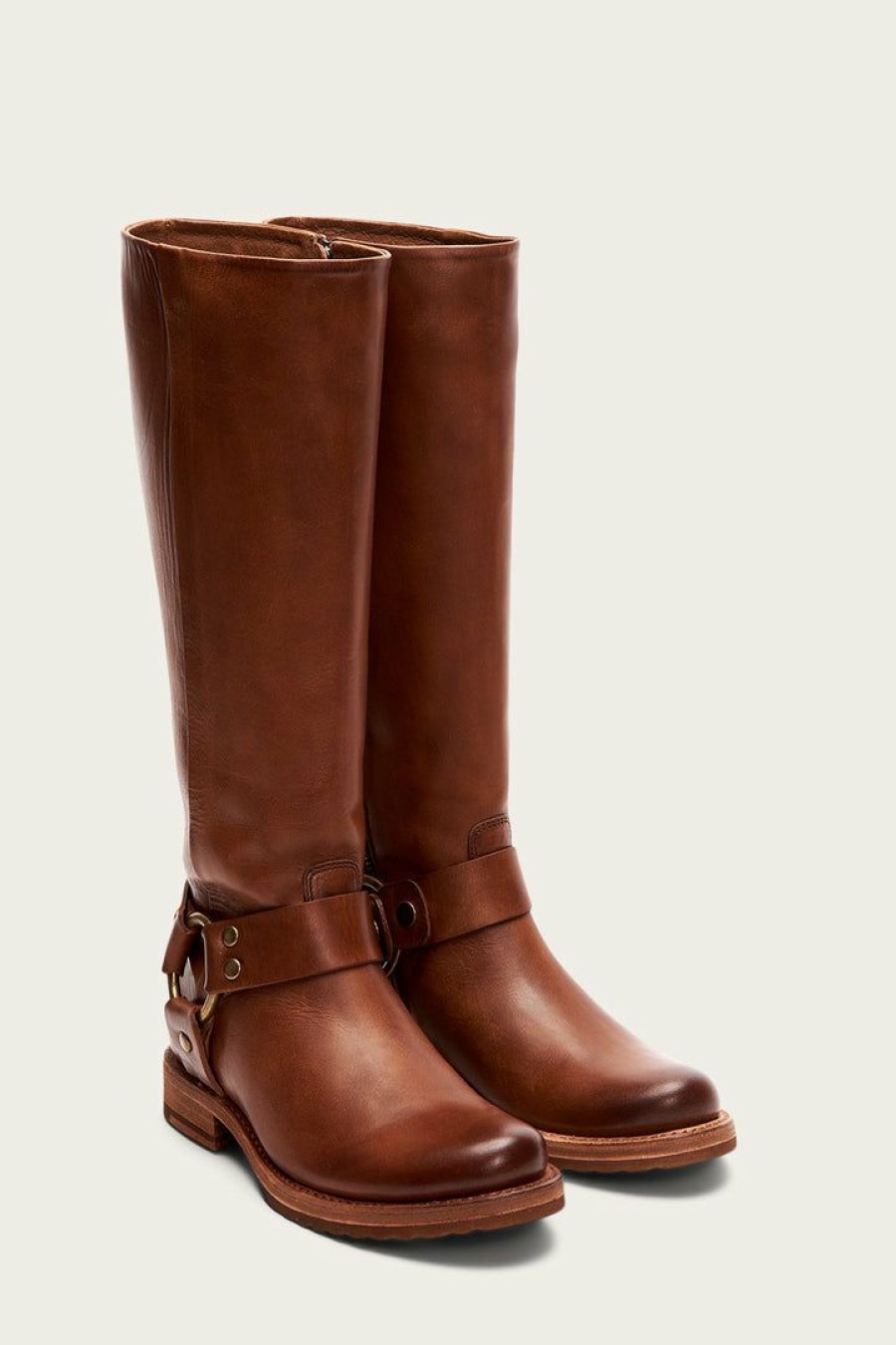 Women The Frye Company | The Frye Company Veronica Harness Tall Shoes Caramel