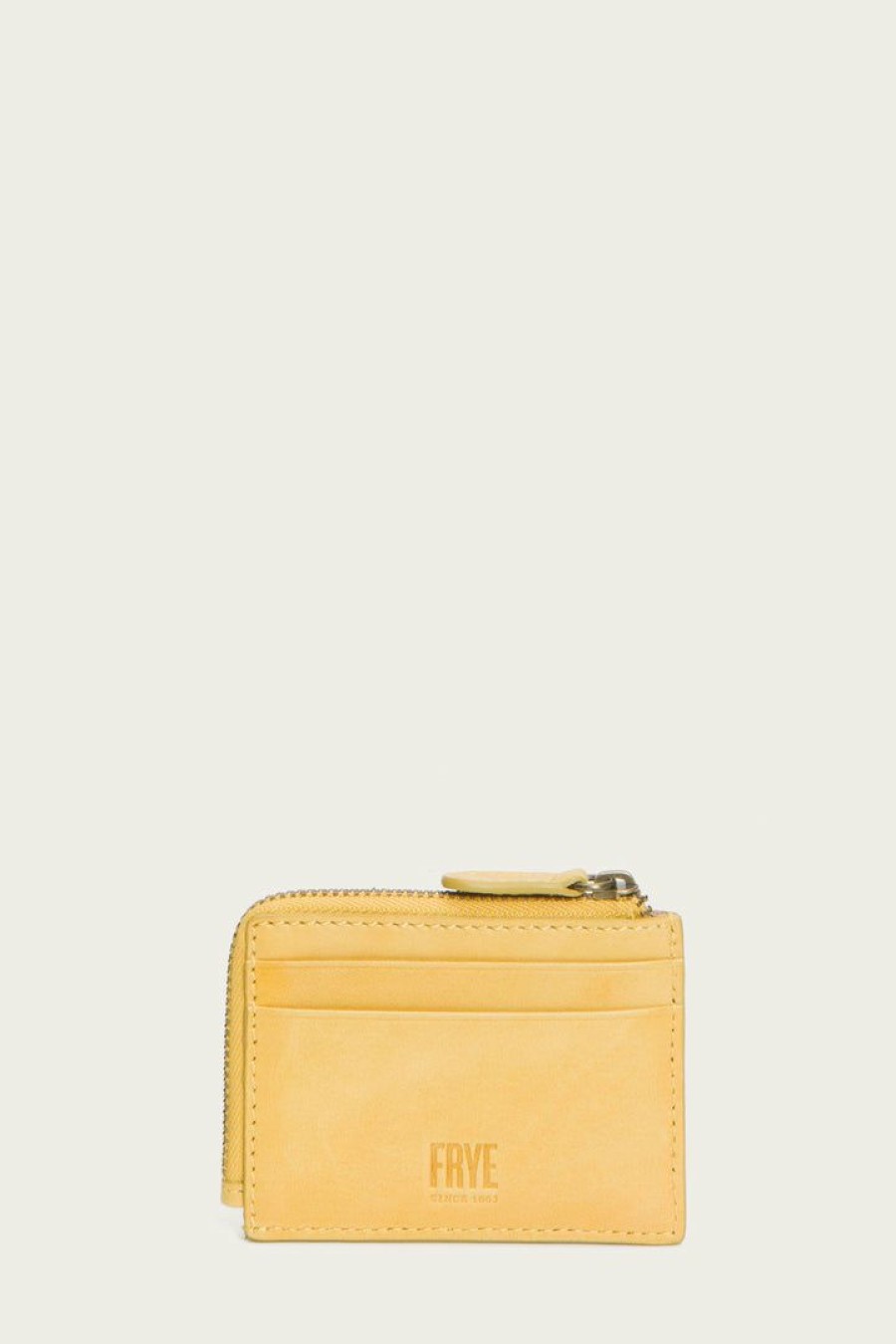 Women The Frye Company | The Frye Company Melissa Zip Card Case Bags & Accessories Yellow