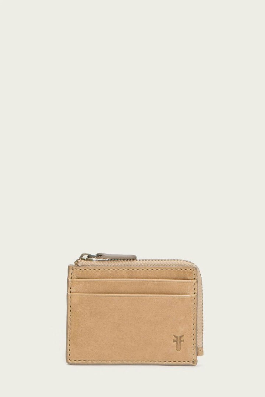 Women The Frye Company | The Frye Company Bags & Accessories Melissa Zip Card Case Beige