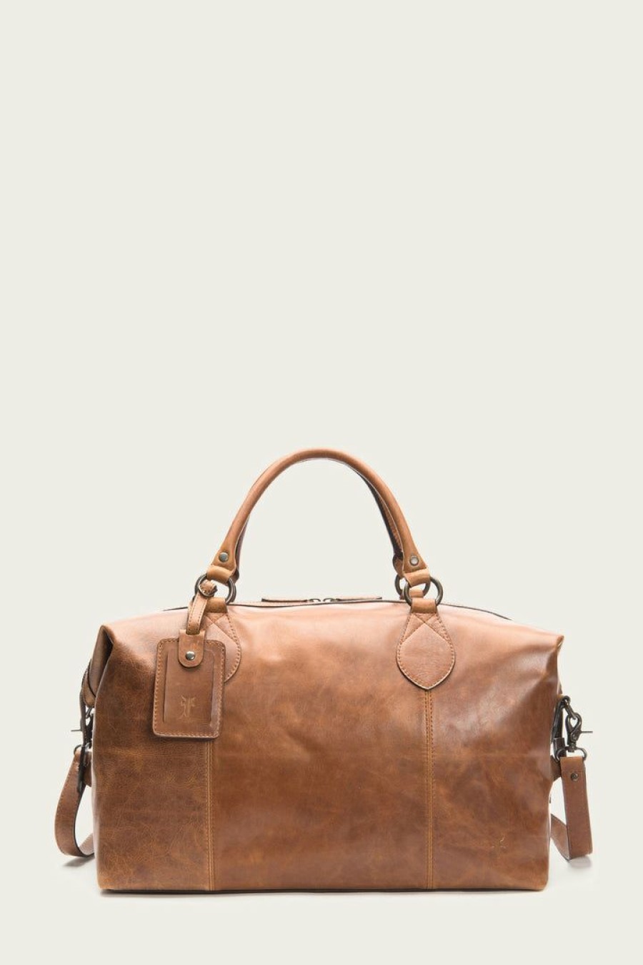 Men The Frye Company | The Frye Company Logan Overnight Cognac