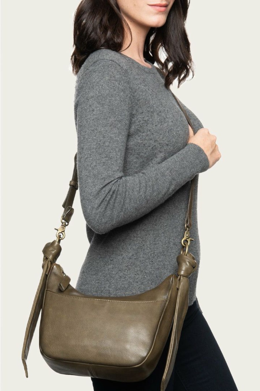 Women The Frye Company | The Frye Company Bags & Accessories Nora Knotted Crossbody Khaki