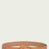 Women The Frye Company | The Frye Company Woven Overlay Belt Tan