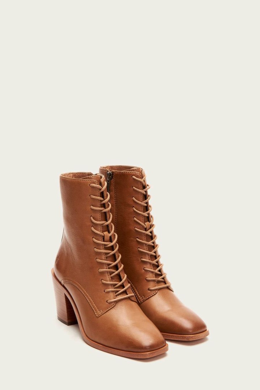 Women The Frye Company | The Frye Company Shoes Georgia Lace Up Bootie Cognac