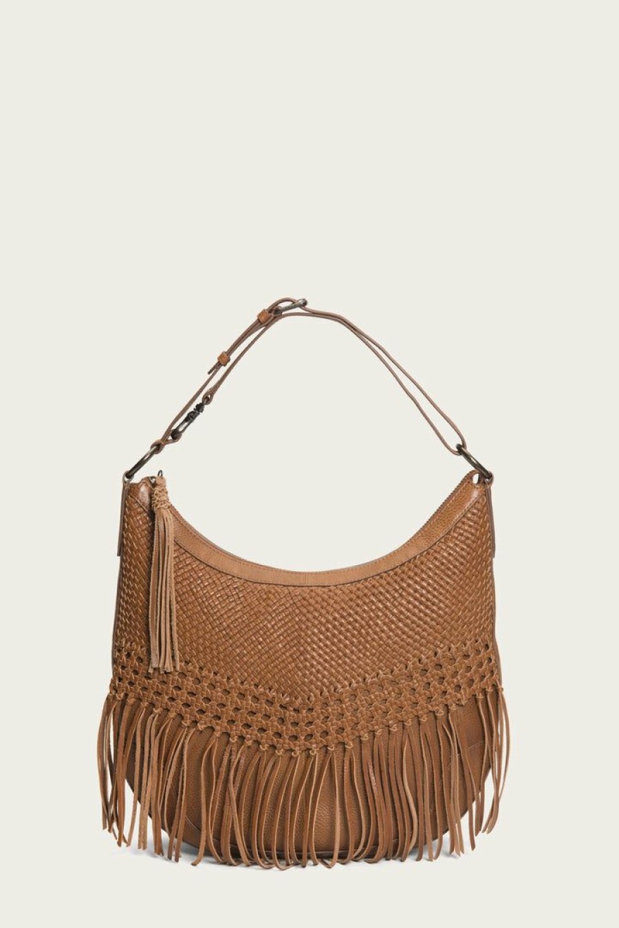 Women The Frye Company | The Frye Company Melissa Woven Large Scooped Hobo Bags & Accessories Cognac