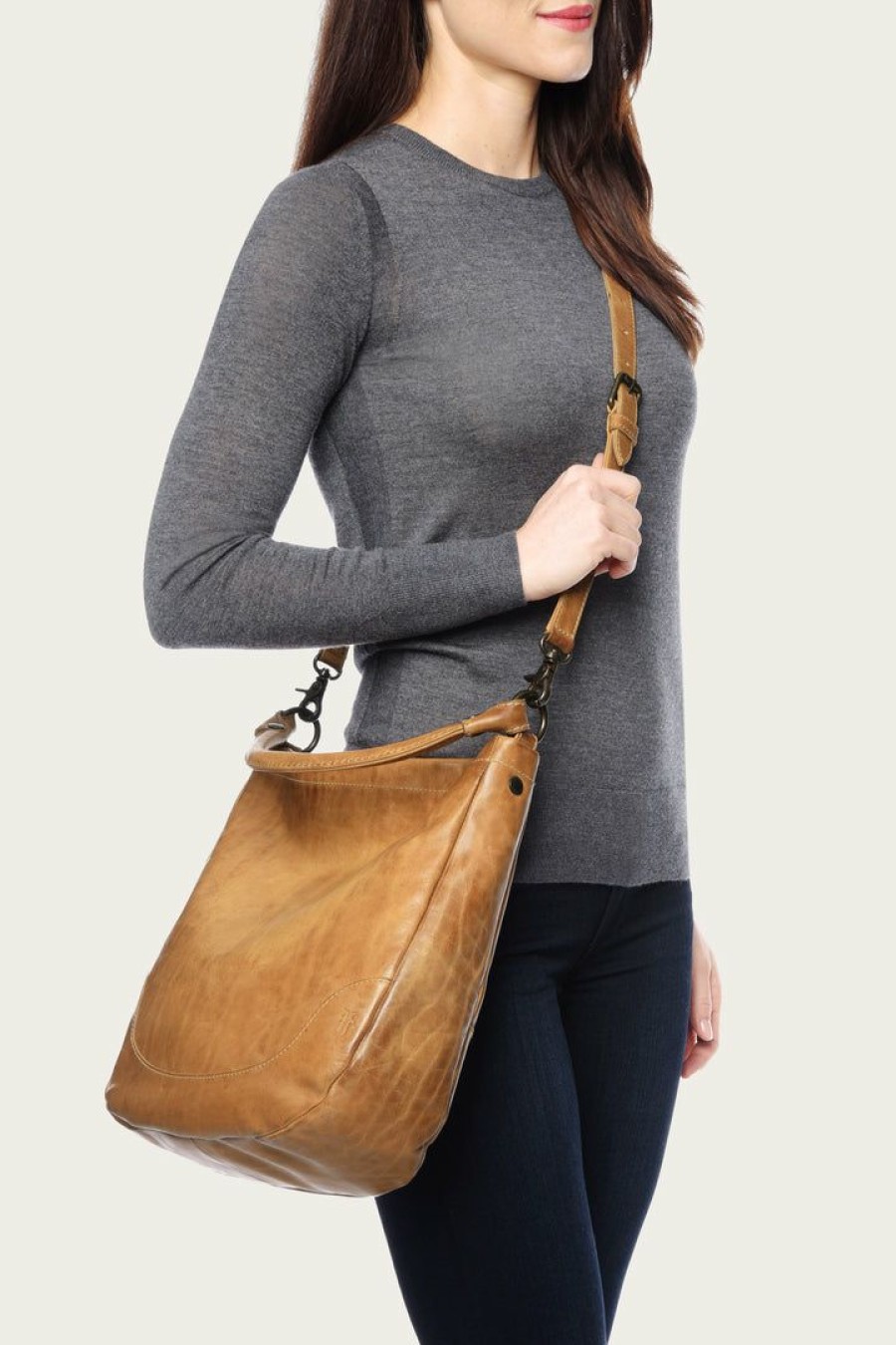 Women The Frye Company | The Frye Company Melissa Hobo Bags & Accessories Beige