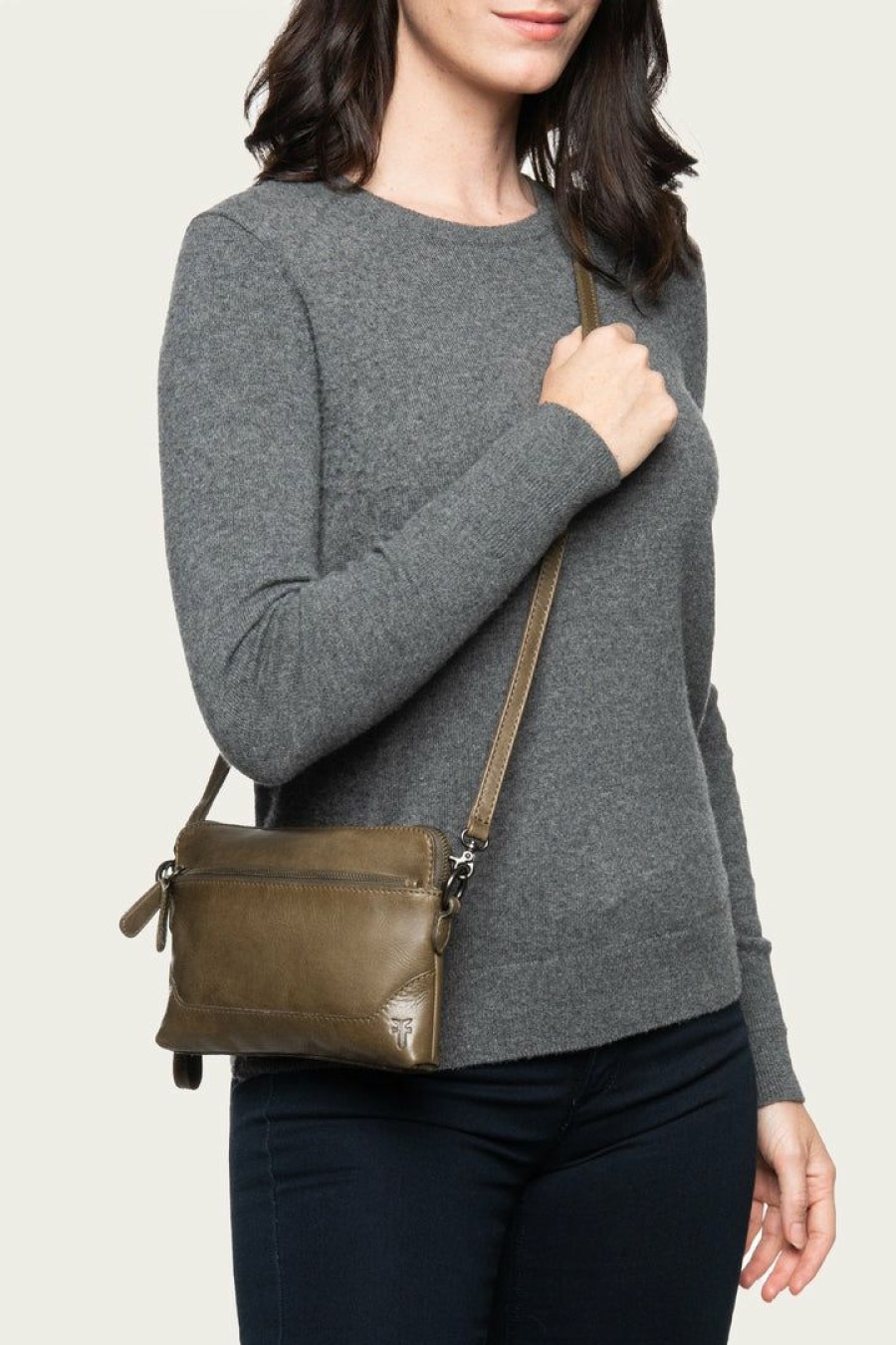 Women The Frye Company | The Frye Company Melissa Crossbody Wristlet Bags & Accessories Khaki