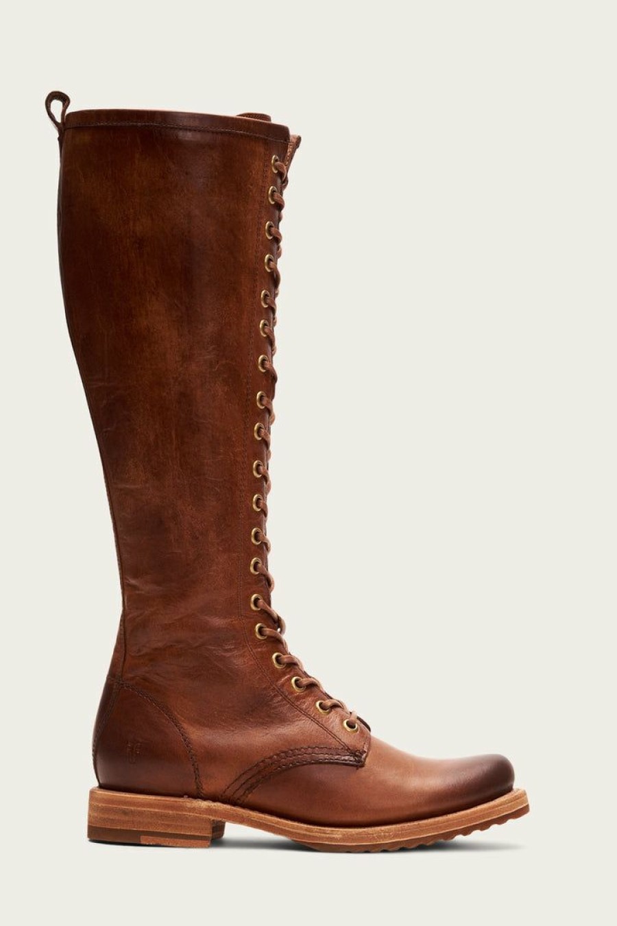 Women The Frye Company | The Frye Company Shoes Veronica Combat Tall Caramel