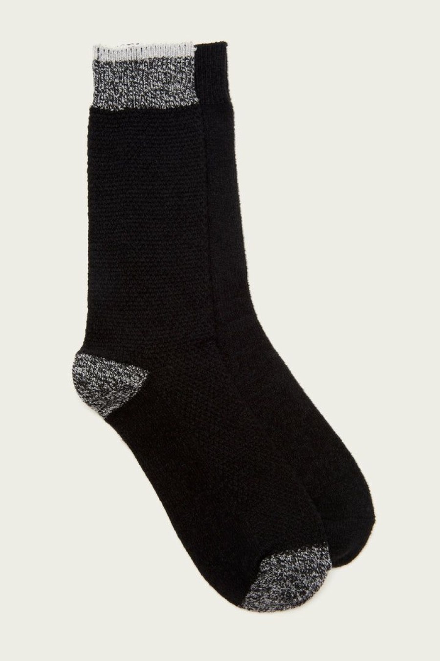 Men The Frye Company | The Frye Company Bags & Accessories 2 Pack Supersoft Waffle Sock Men'S Black