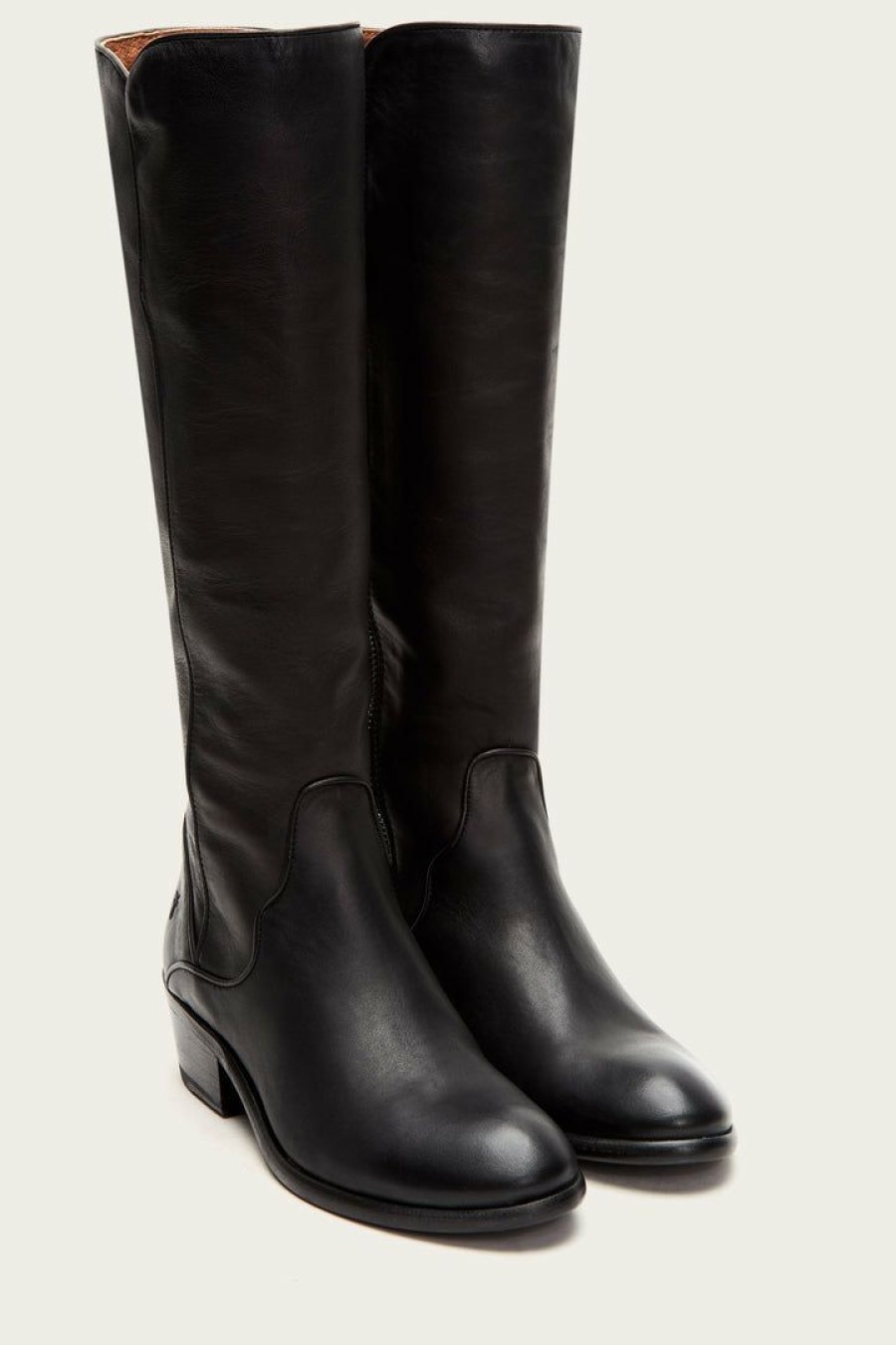 Women The Frye Company | The Frye Company Shoes Carson Piping Tall Wide Calf Black