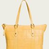 Women The Frye Company | The Frye Company Melissa Patchwork Zip Shopper Yellow