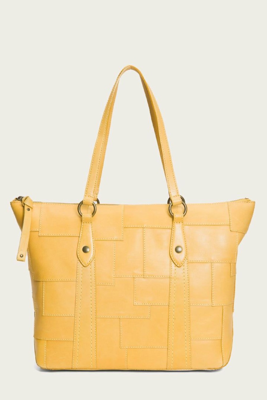 Women The Frye Company | The Frye Company Melissa Patchwork Zip Shopper Yellow