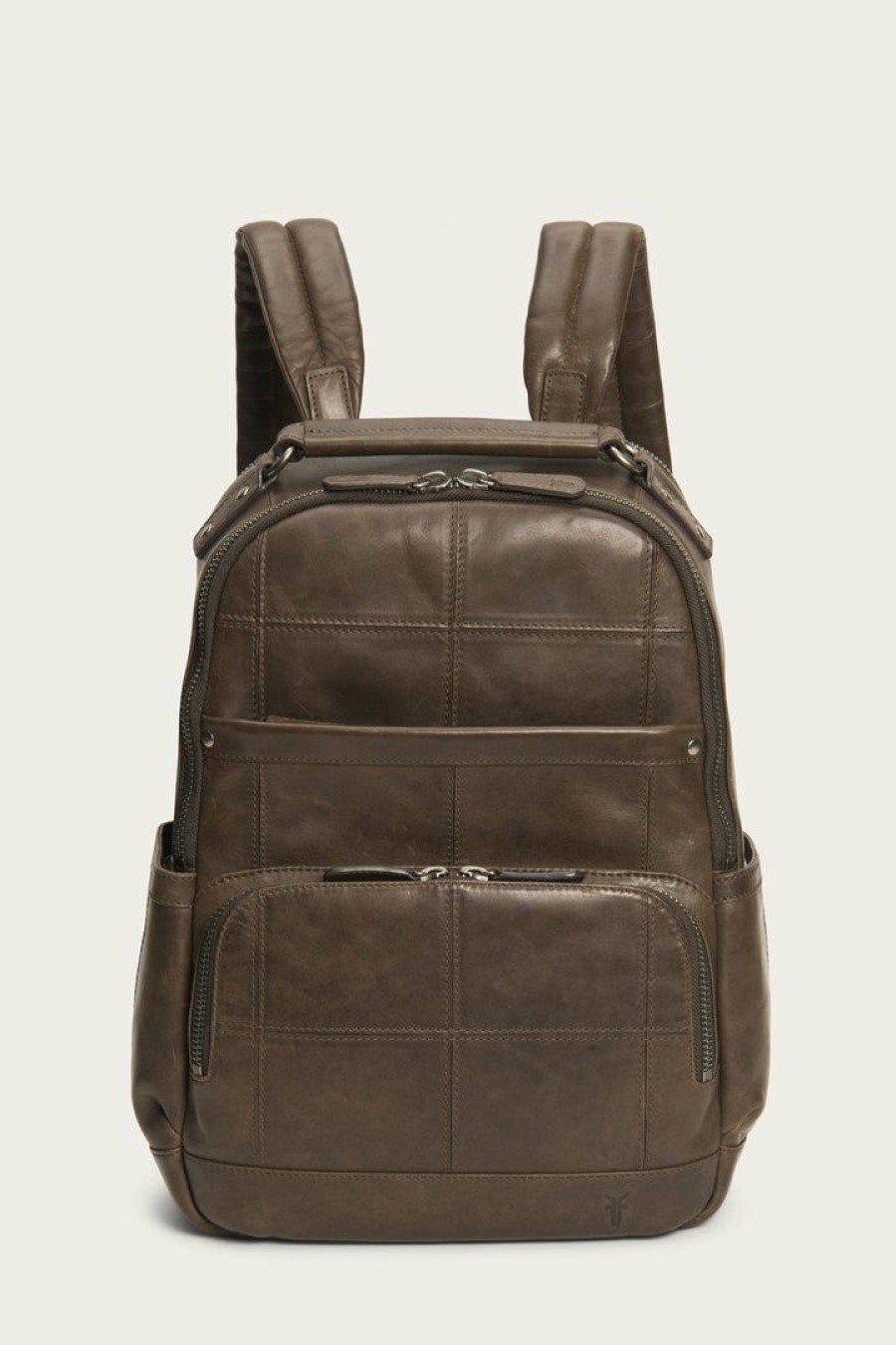 Men The Frye Company | The Frye Company Bags & Accessories Logan Patchwork Backpack Slate