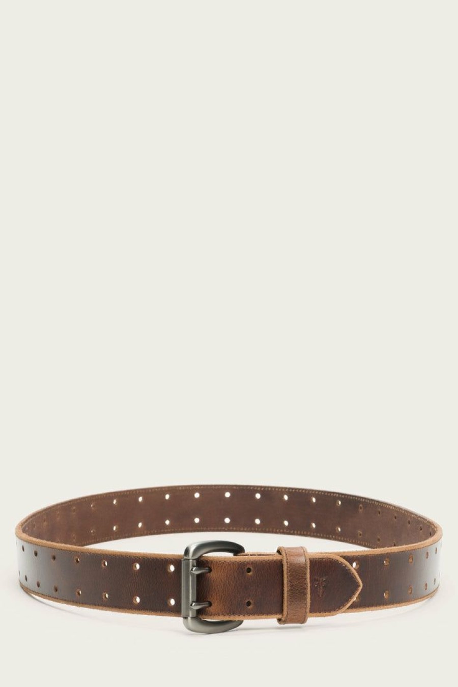 Men The Frye Company | The Frye Company Double Perf Belt Brown