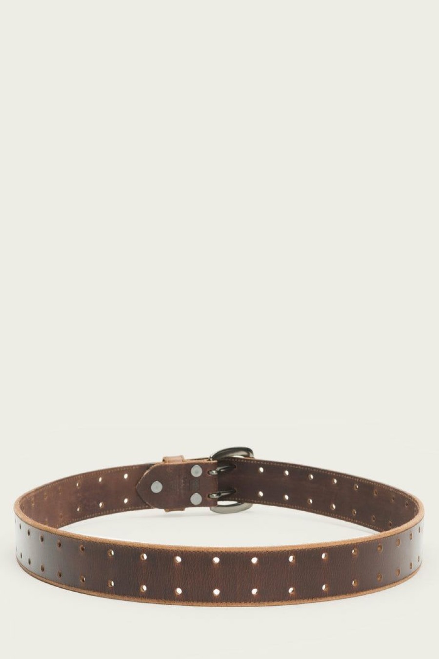 Men The Frye Company | The Frye Company Double Perf Belt Brown