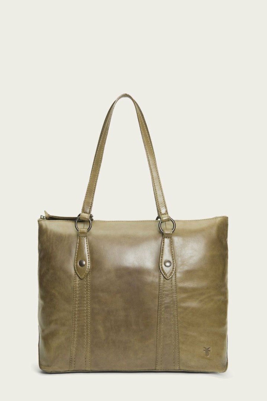 Women The Frye Company | The Frye Company Melissa Zip Shopper Bags & Accessories Khaki