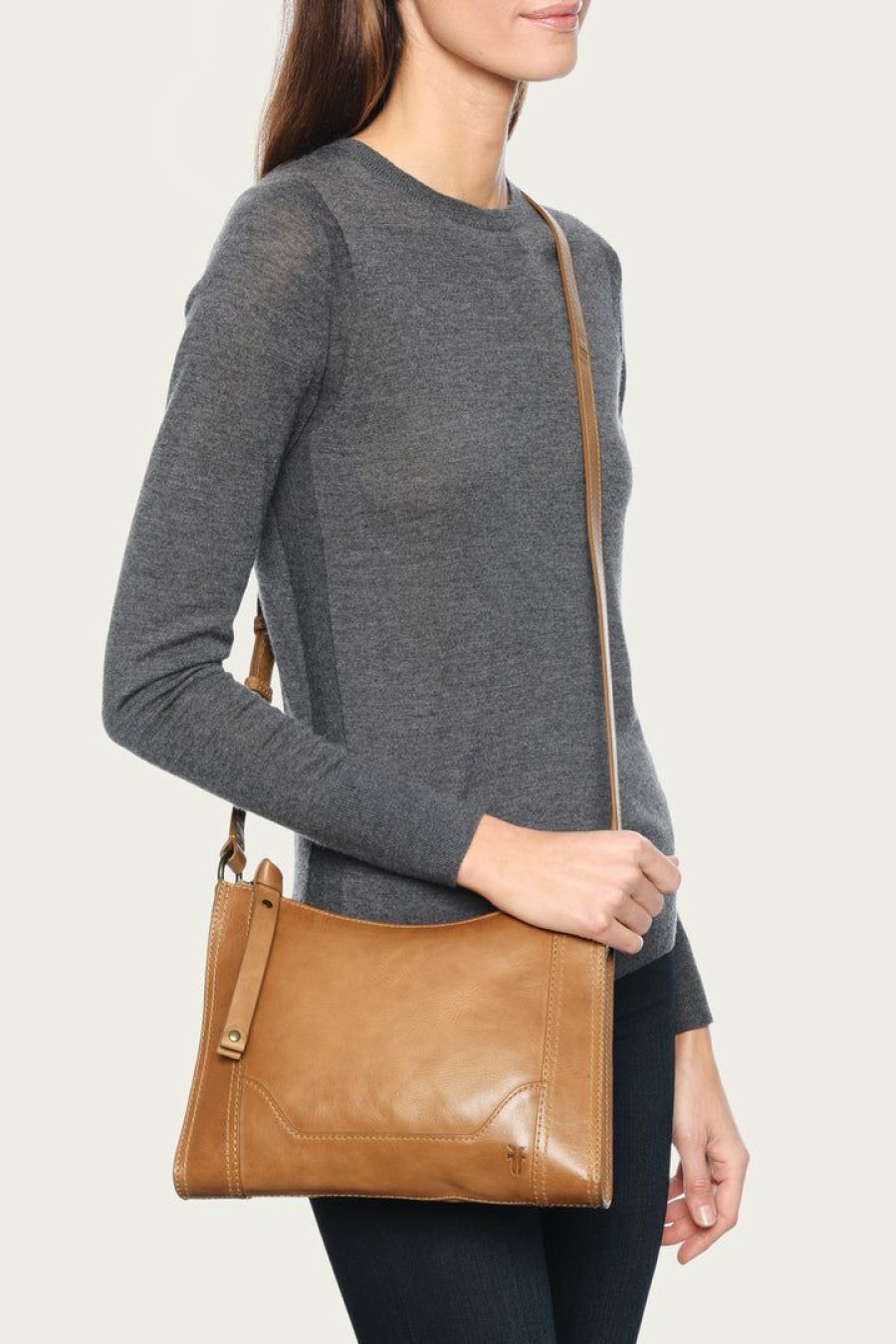 Women The Frye Company | The Frye Company Bags & Accessories Melissa Zip Crossbody Beige