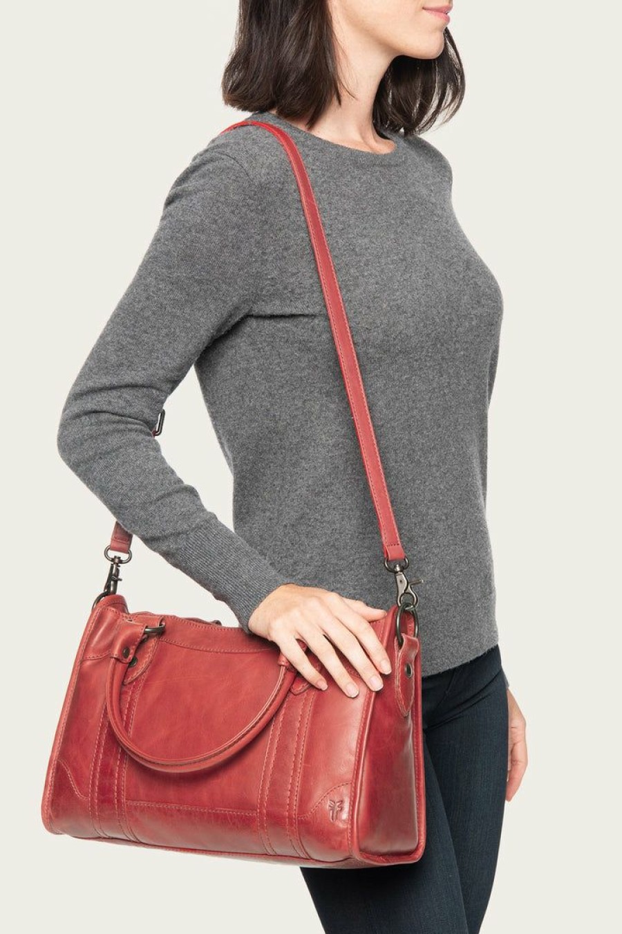 Women The Frye Company | The Frye Company Melissa Satchel Bags & Accessories Red