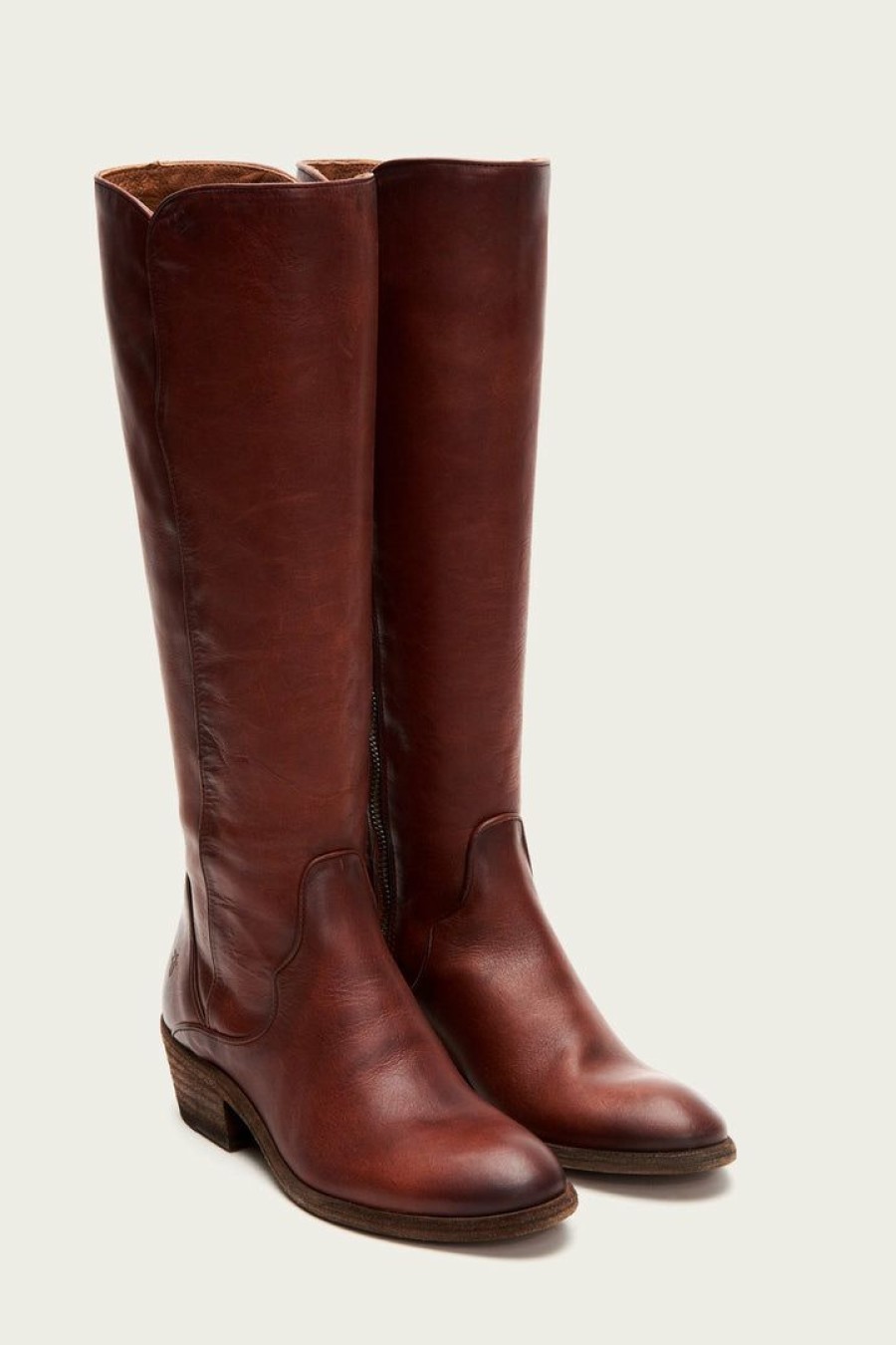 Women The Frye Company | The Frye Company Shoes Carson Piping Tall Mahogany