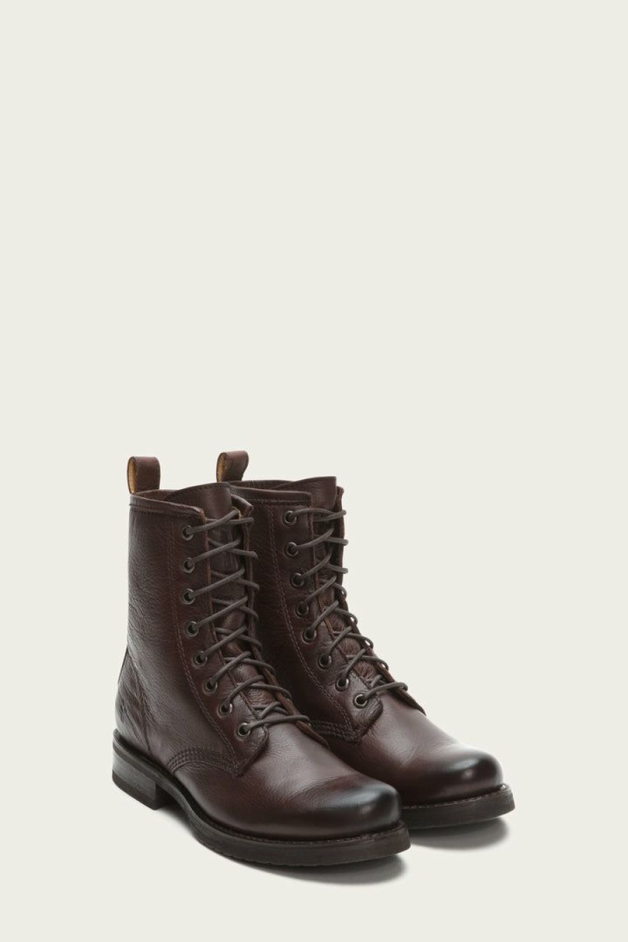 Women The Frye Company | The Frye Company Veronica Combat Shoes Dark Brown