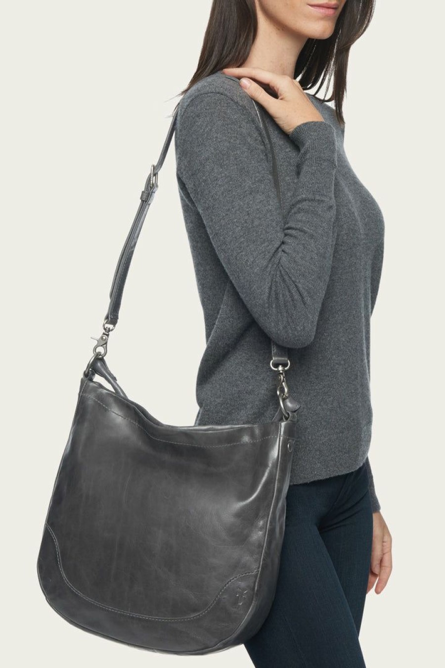 Women The Frye Company | The Frye Company Melissa Hobo Bags & Accessories Carbon