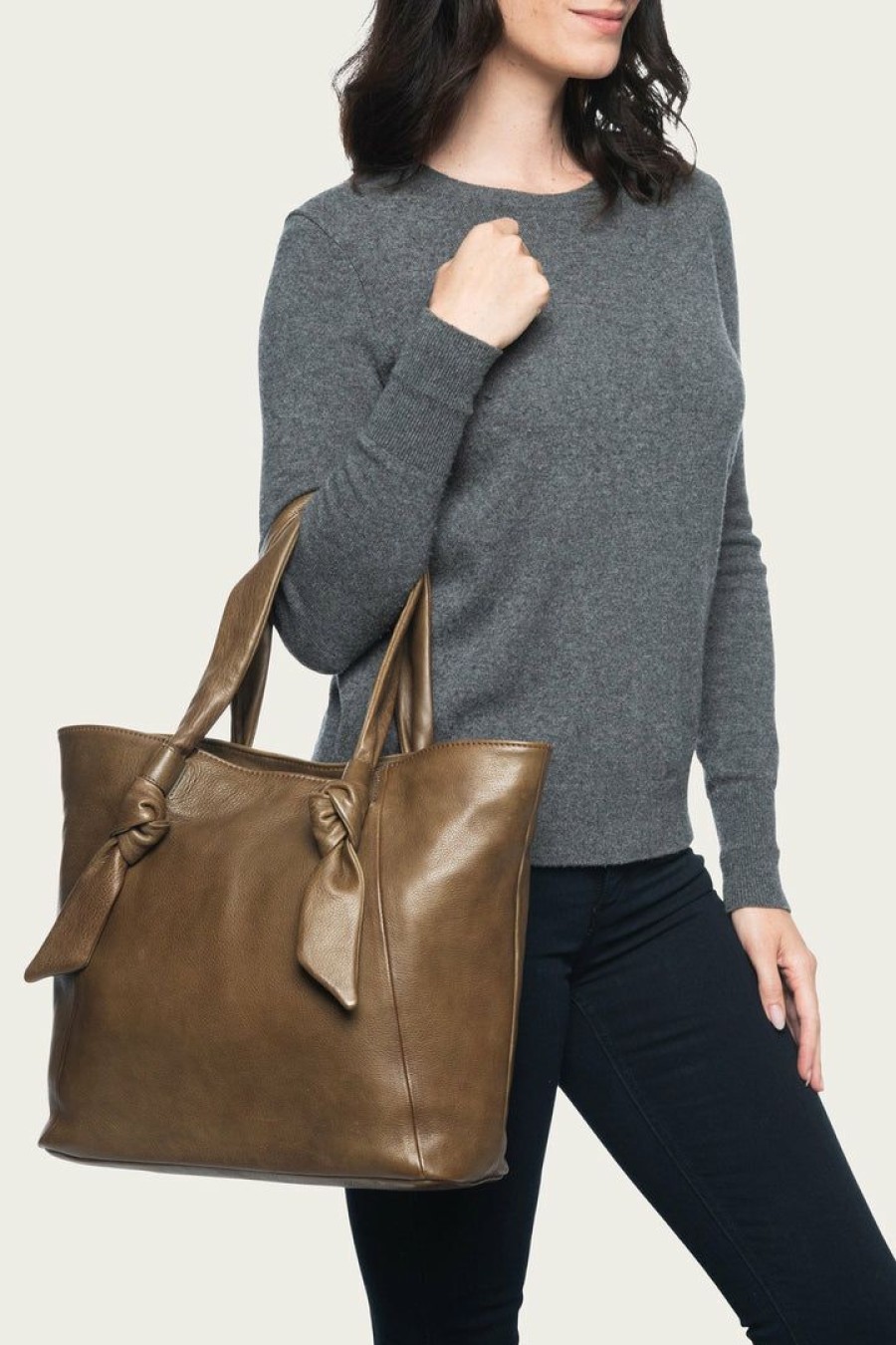 Women The Frye Company | The Frye Company Bags & Accessories Nora Knotted Tote Khaki