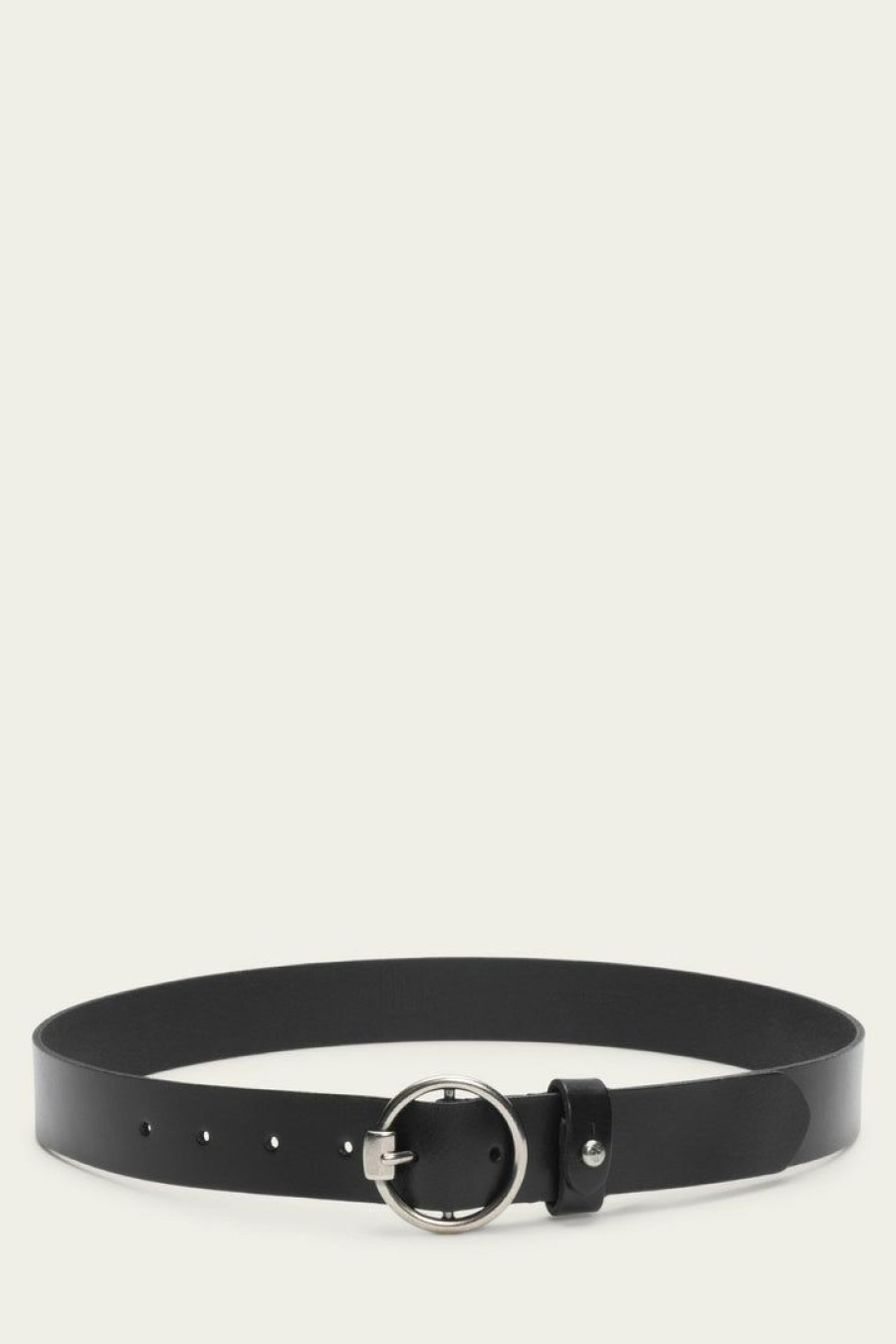 Women The Frye Company | The Frye Company Collar Stud Keeper Belt Black