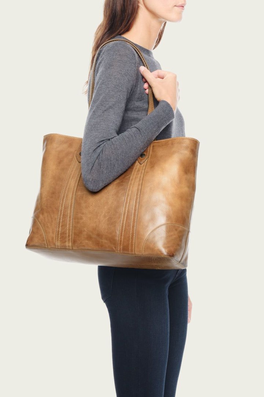 Women The Frye Company | The Frye Company Melissa Shopper Bags & Accessories Beige