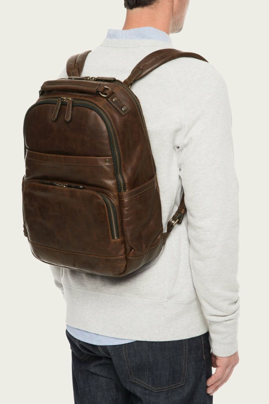 Men The Frye Company | The Frye Company Bags & Accessories Logan Backpack Dark Brown