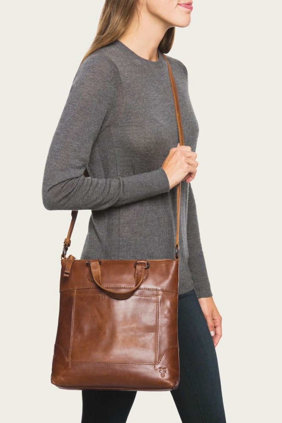 Women The Frye Company | The Frye Company Melissa Small Tote Crossbody Cognac