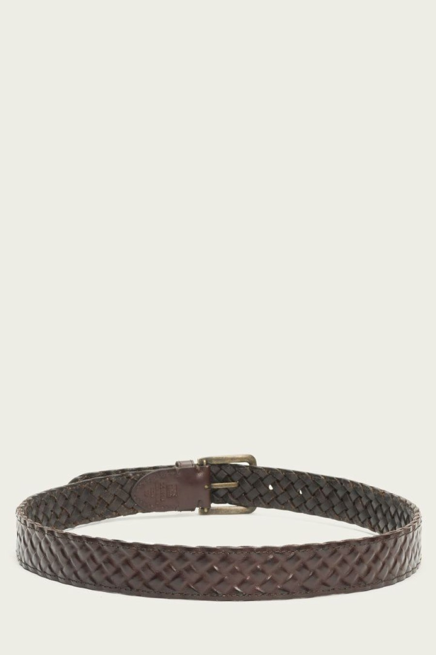 Men The Frye Company | The Frye Company Leather Covered Woven Belt Bags & Accessories Brown