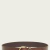 Women The Frye Company | The Frye Company Wide Stitch Belt Brown