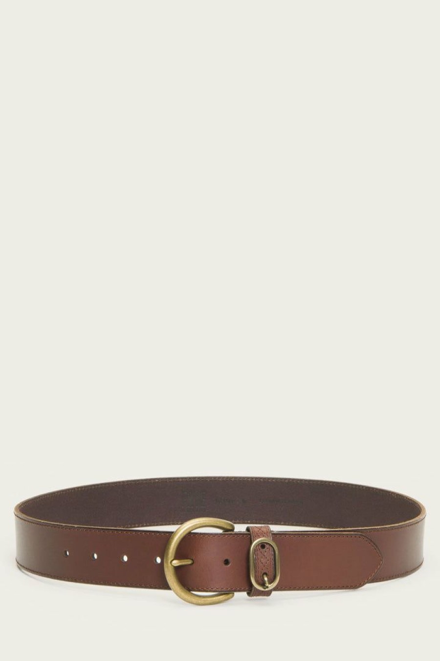 Women The Frye Company | The Frye Company Wide Stitch Belt Brown